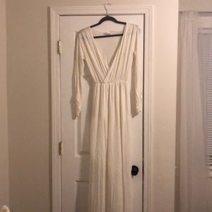 Dainty Hooligan maxi dress white long sleeve